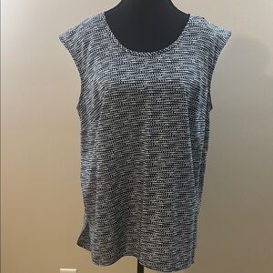 Merona Blue and White Sleeveless Relaxed Fit Shirt